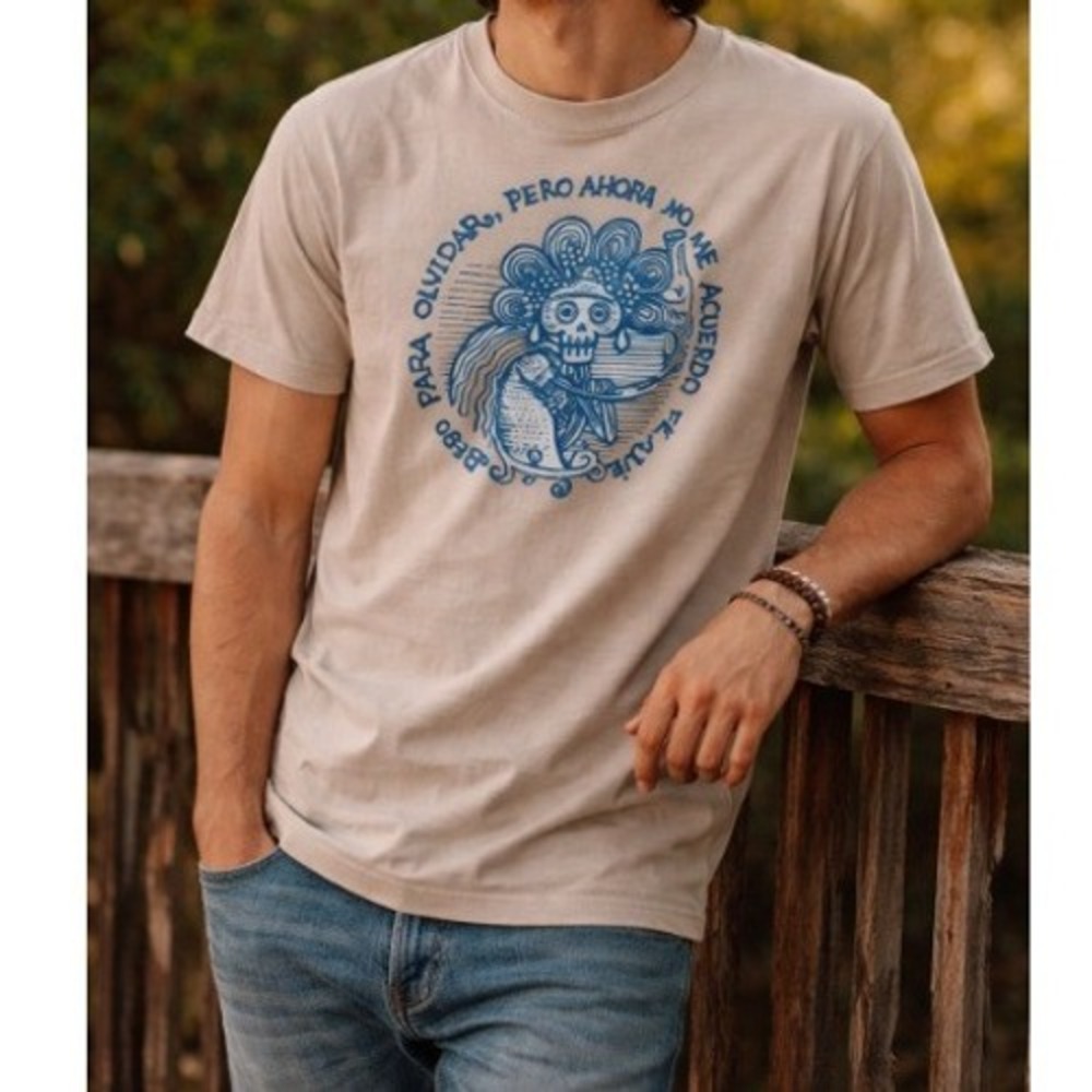 Threadless Walmazan Bebo‎ Para Olvidar Spanish Cotton Graphic T-shirt Size L